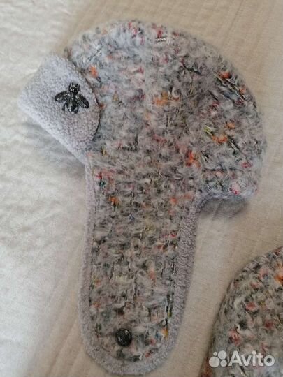 Шапка ушанка женская и косынка на шею