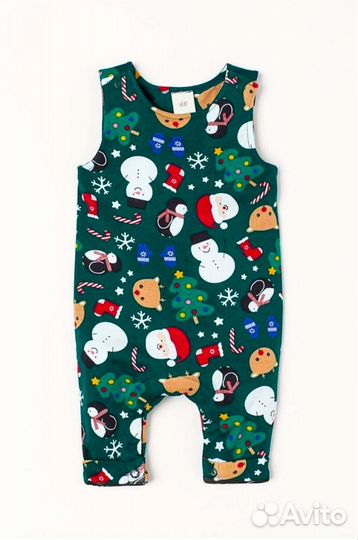 HM 56 для новорожденного, комбинезон новогодний