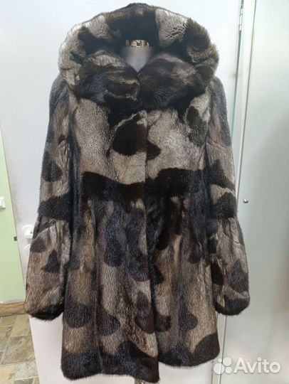 Шуба норковая с капюшоном