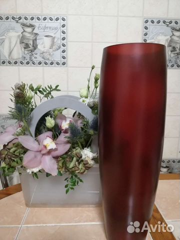 Ваза для цветов матовое стекло 40 см