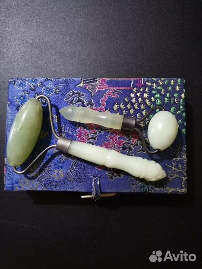 Нефритовый роллер-массажёр набор