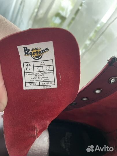 Dr martens ботинки 44 red smooth1460