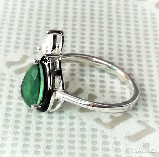 Кольца серебро хризопраз, перидот р.18,0 К200