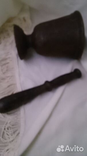 Винтажная чугунная ступка, старая