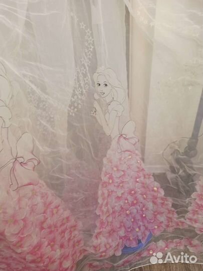 Занавеска в детскую, 5.5 метра с принцессами