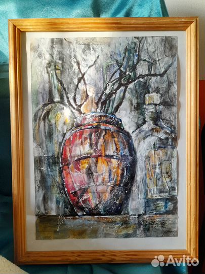 Картины/натюрморт/стекло/посуда/бутылки