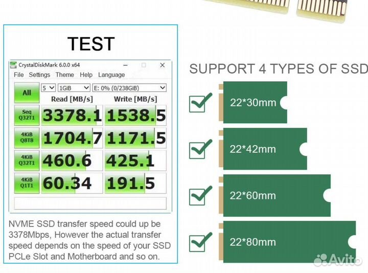 Адаптер ssd m2 nvme (Ускоритель для компьютера)