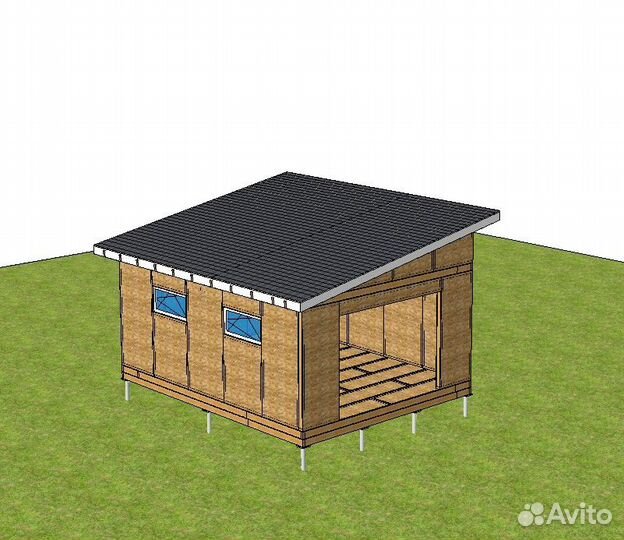 Гараж из сип панелей 5*6,25м