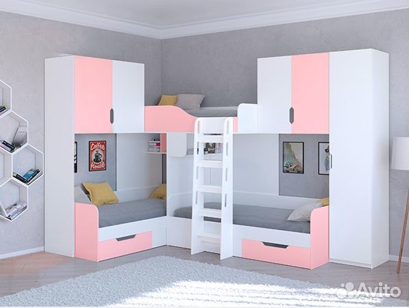 Кровать со шкафом/П и антресолями Сонома