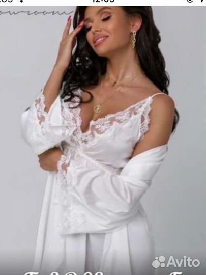 Пеньюар Сорочка халат белая