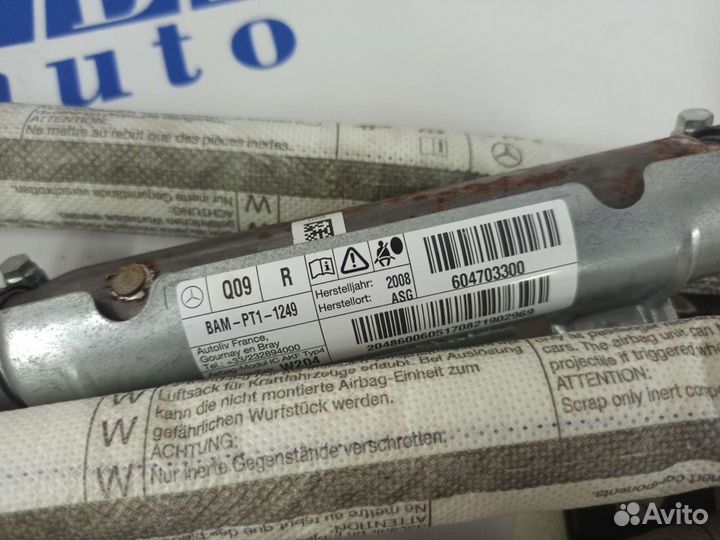 Подушка безопасности (шторка) правая Mercedes w204