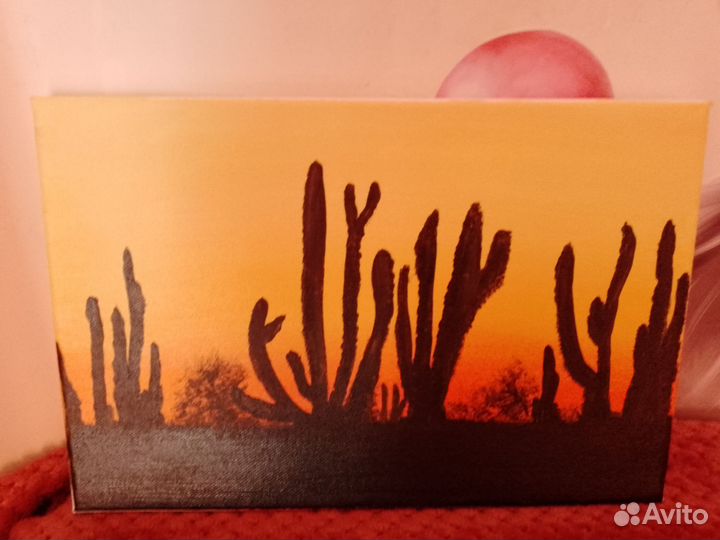 Картина акрилом на холсте 30х20 с подрамником