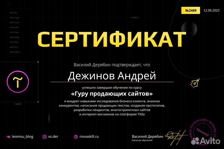 Создание продающих сайтов и настройка рекламы