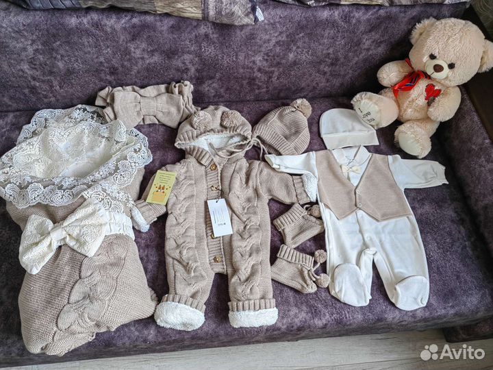 Комплект для выписки зимний/весенний, слип велюр