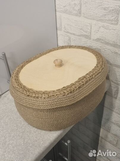 Корзина/хлебница из джута ручной работы