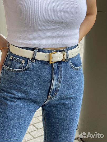 Ремень женский YSL белый