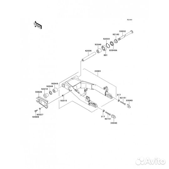 Kawasaki W 800, (W 650) успокоитель цепи