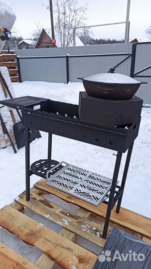 Мангал с печью под казан