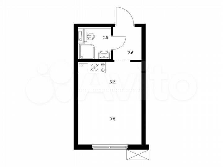 Квартира-студия, 20,1 м², 27/33 эт.
