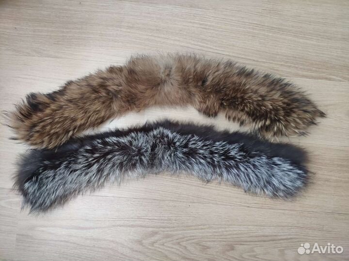 Меховой воротник чернобурка, енот