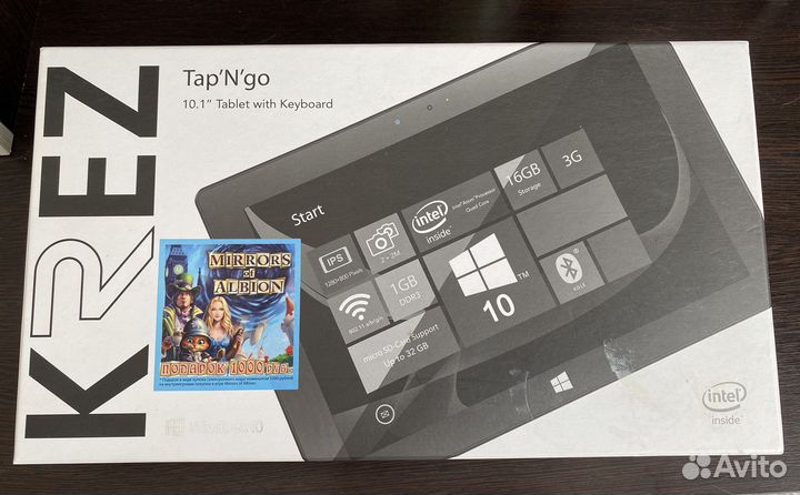 Планшет с клавиатурой krez TM1004b16 3g