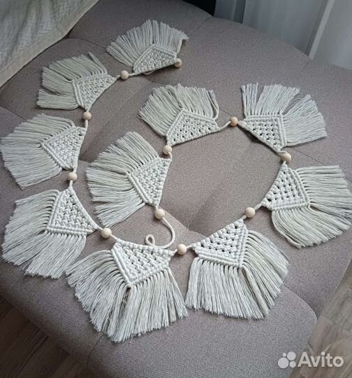 Гирлянда флажки в технике макраме