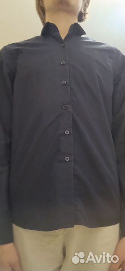 Рубашка мужская темно синяя