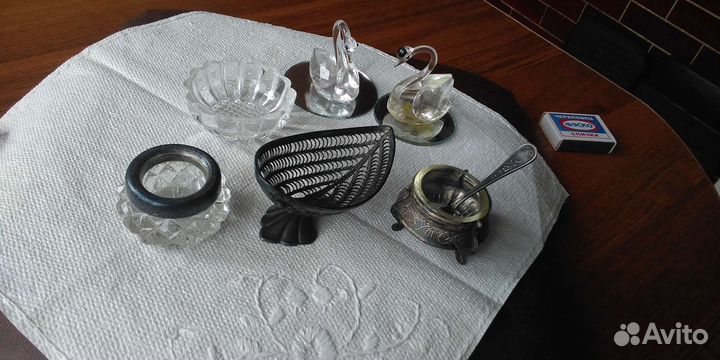 Серебро хрусталь солонки