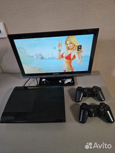 Sony Playstation 3 super slim прошитая 500гб 48игр