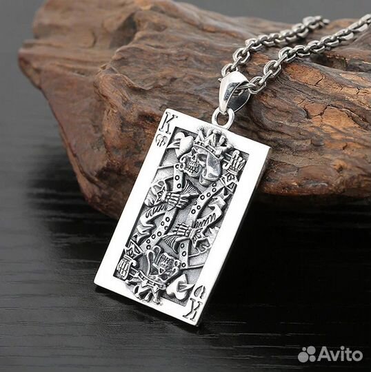 Подвеска Игральная Карта Король Пики Треф Игрок