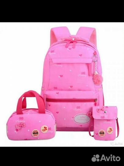 Портфель рюкзак школьный для девочек 3 в 1(2цвета)