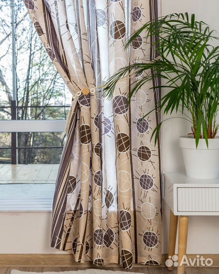 Комплект Шторы + тюль Пинар 480x270 вуаль 300x270