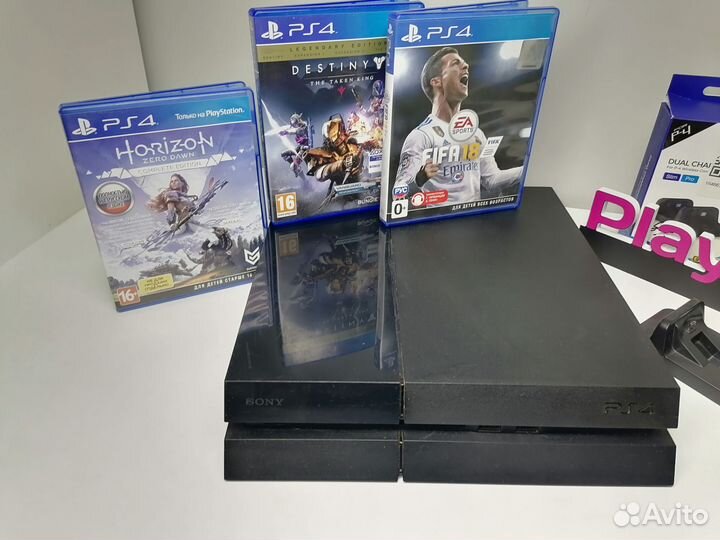 Sony PS4+2джоя, игры