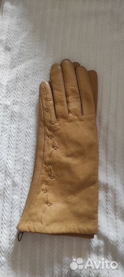 Перчатки женские кожаные новые 7.5 размер