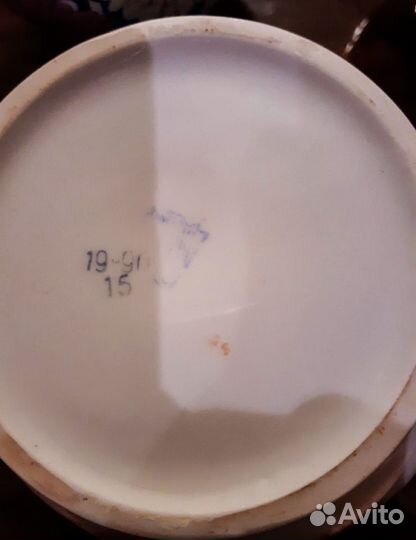 Большой доливной чайник Дулево СССР