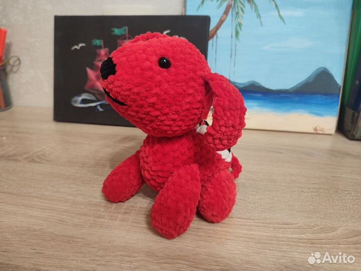 Плюшевая собачка амигуруми