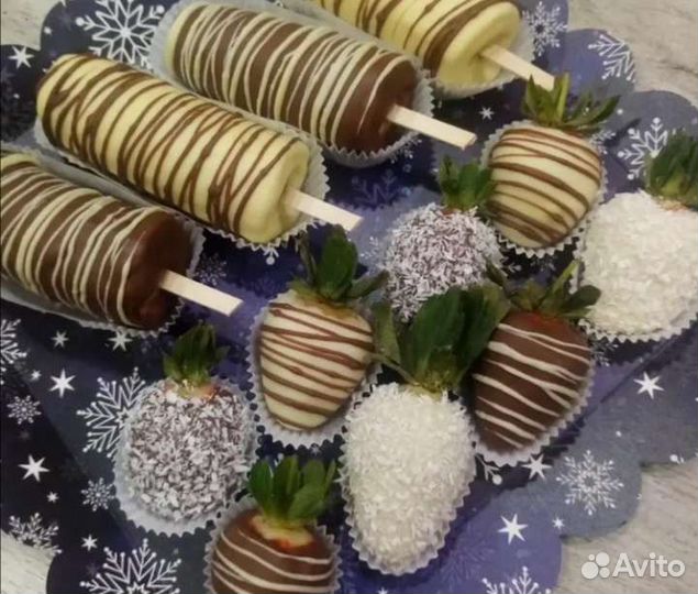 Черешня в шоколаде и бананы в шоколаде