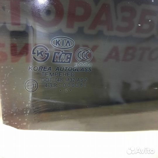 Стекло двери заднее правое Kia Picanto 2008
