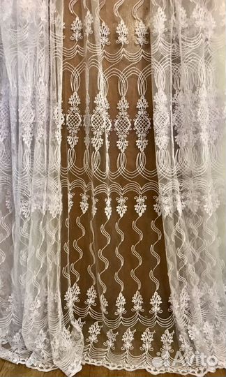 Тюль сетка с вышивкой