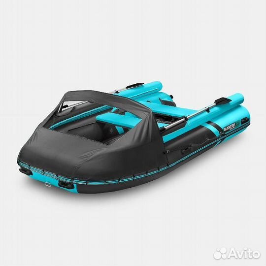 Надувная лодка gladiator E380X черно-бирюзовый