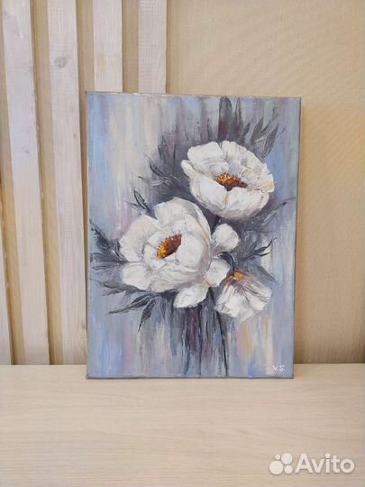 Цветы, картина маслом