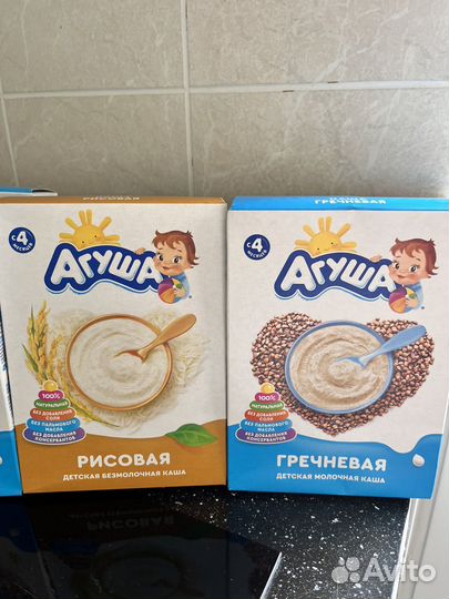 Каша агуша безмолочная и молочная
