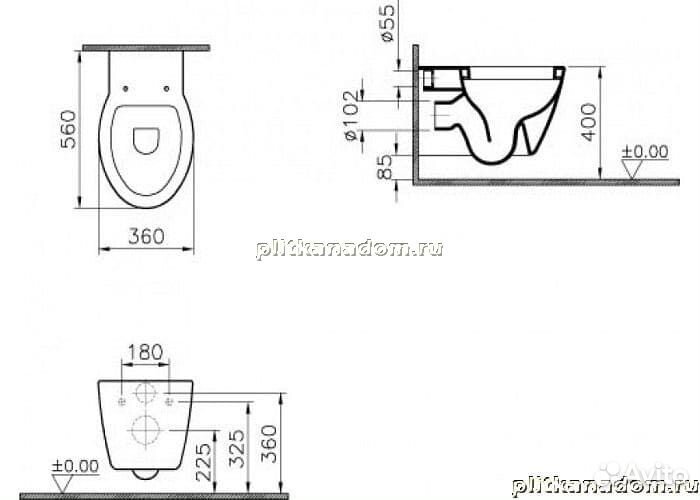 Vitra Sunrise Унитаз 5384B003-0075, подвесной