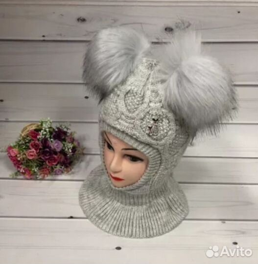 Шапка шлем на зиму