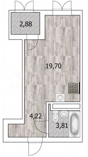 Квартира-студия, 30,6 м², 4/25 эт.