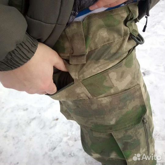 Боевые штаны с наколенниками брюки мох