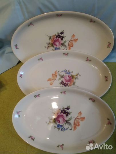 Блюдо большое овальное Богемия