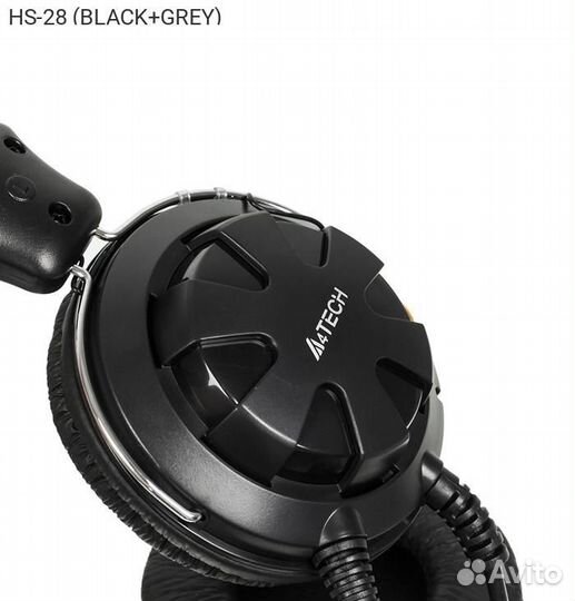 HS-28 (black+grey), Наушники с микрофоном A4Tech HS