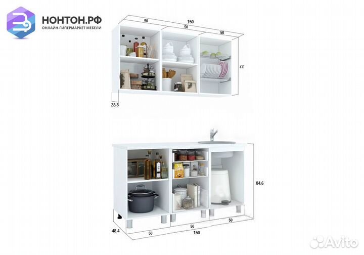 Кухня Бьянка 1.5м салатовые блестки / фотопечать