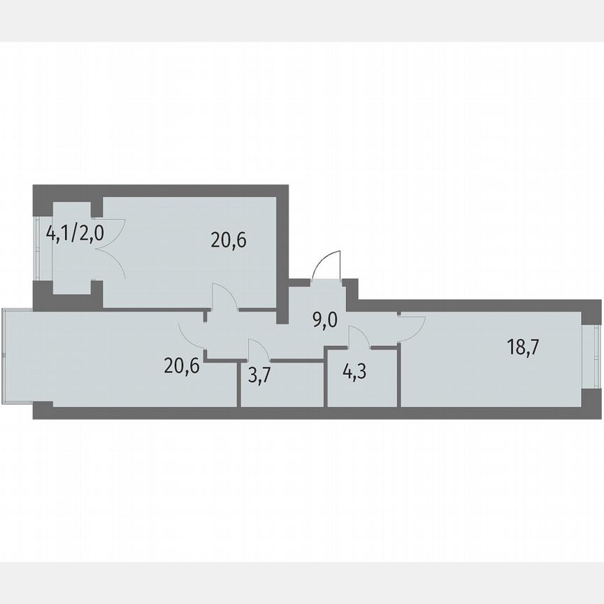 2-к. квартира, 79 м², 12/13 эт.